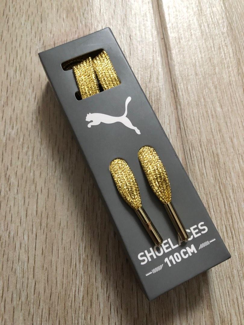 Puma Shoe Laces 110cm Gold, Men's Fashion, Footwear, Shoe inserts & accessories on Carousell