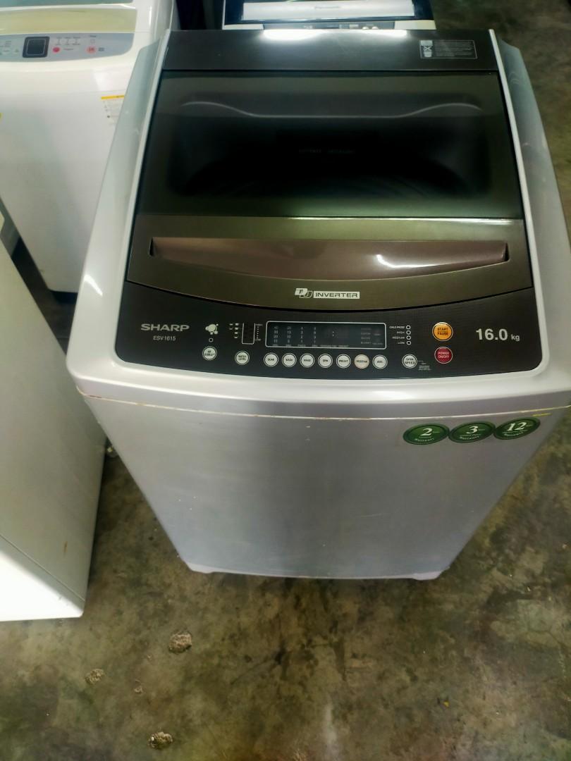 Sharp inverter washing machine 16kg, TV & Home Appliances, Kitchen ...