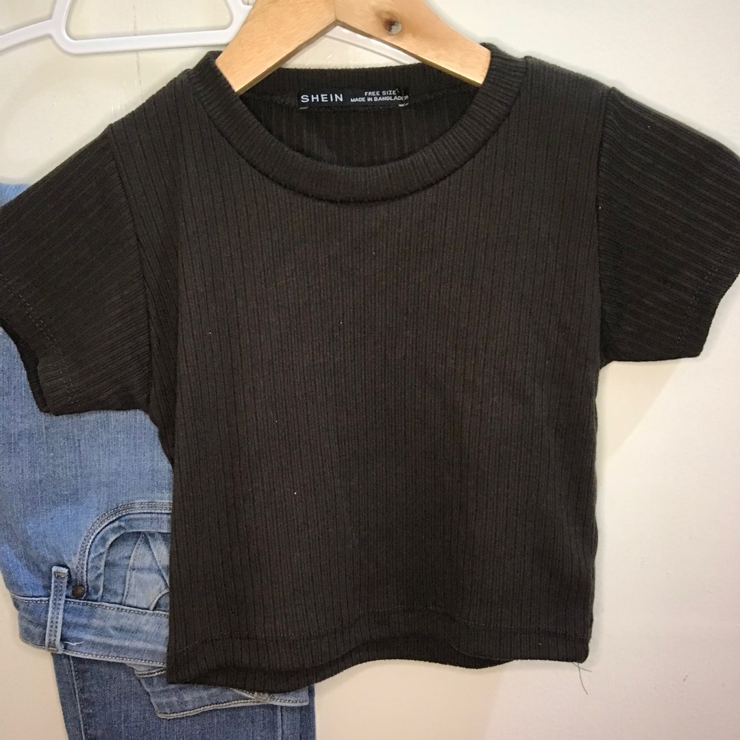 Shein brown plain Top, Women's Fashion, Tops, Shirts on Carousell