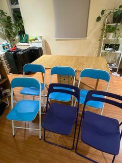 Six foldable chairs