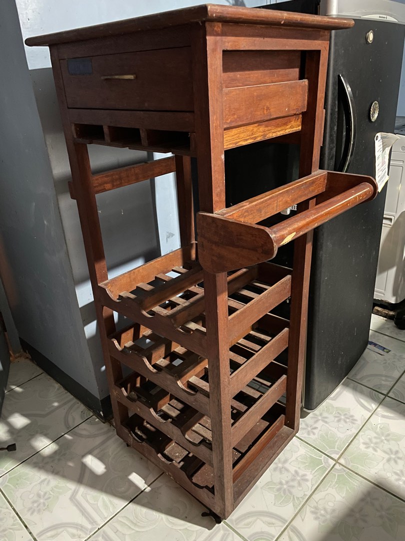 Solid wood wine rack, Furniture & Home Living, Furniture, Shelves