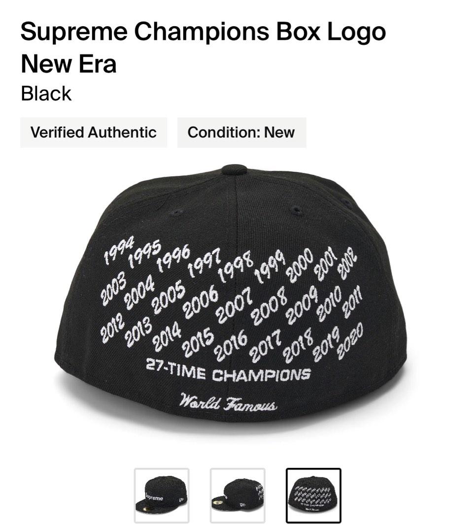 Supreme Champions box logo new era-Black- 7 5/8