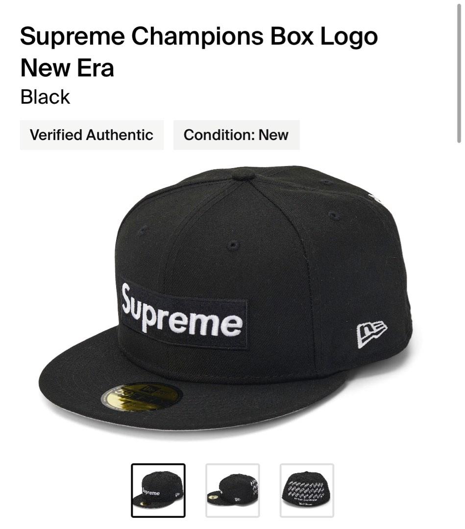 Supreme Champions box logo new era-Black- 7 5/8