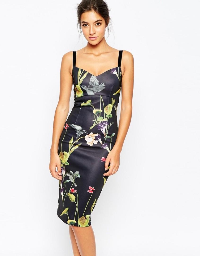 Ted Baker Black Floral Dress Women s Fashion Dresses Sets Dresses on Carousell