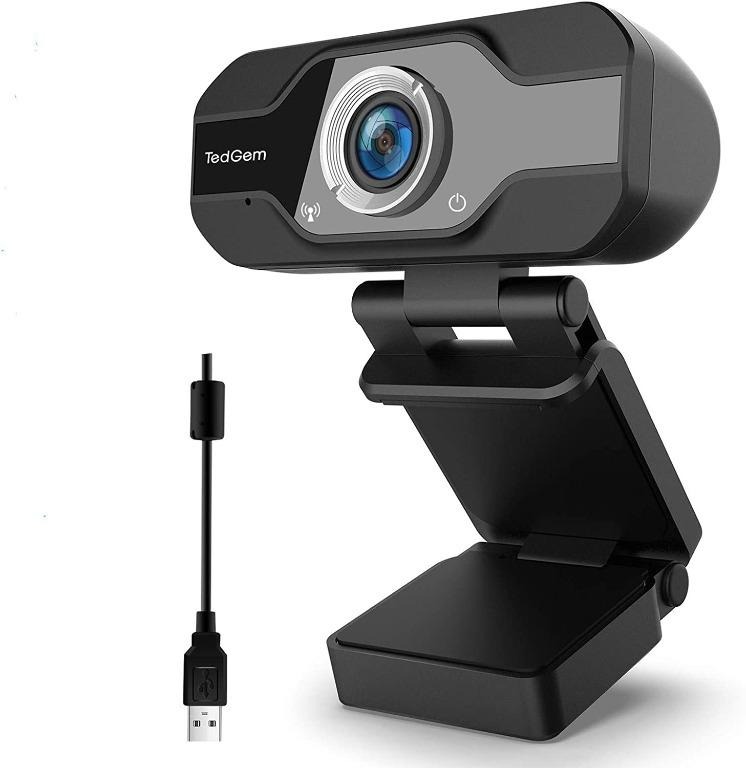 TedGem cam, cam 1080p, PC cam with Microphone Full HD cam