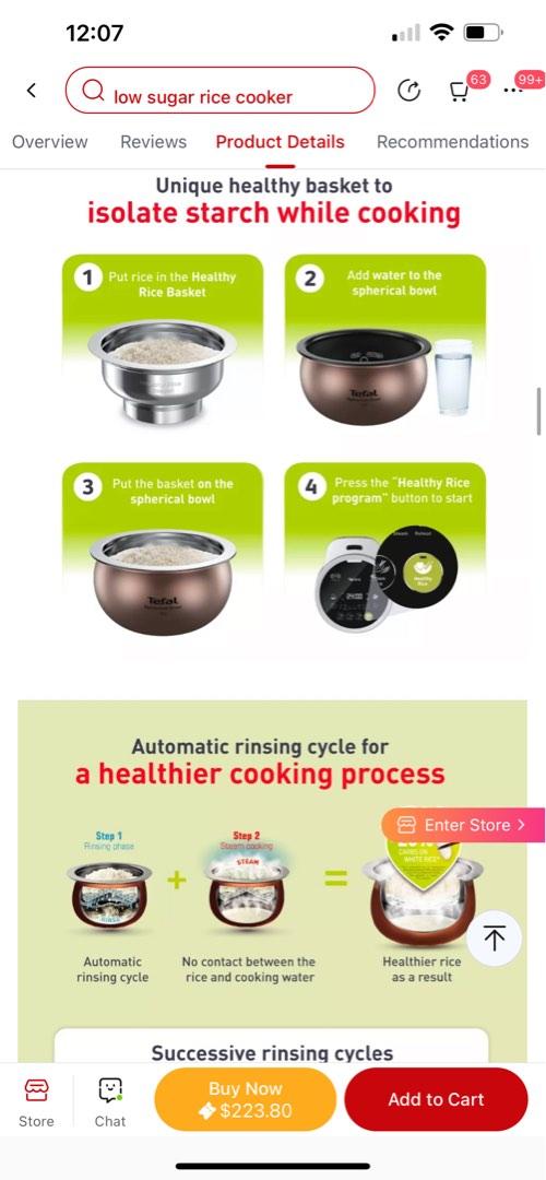 Tefal lower GI rice cooker (1L), TV & Home Appliances, Kitchen