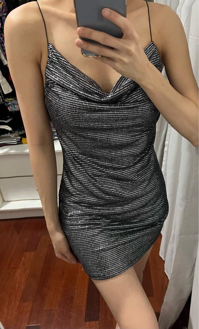 Topshop black cheap sparkly dress