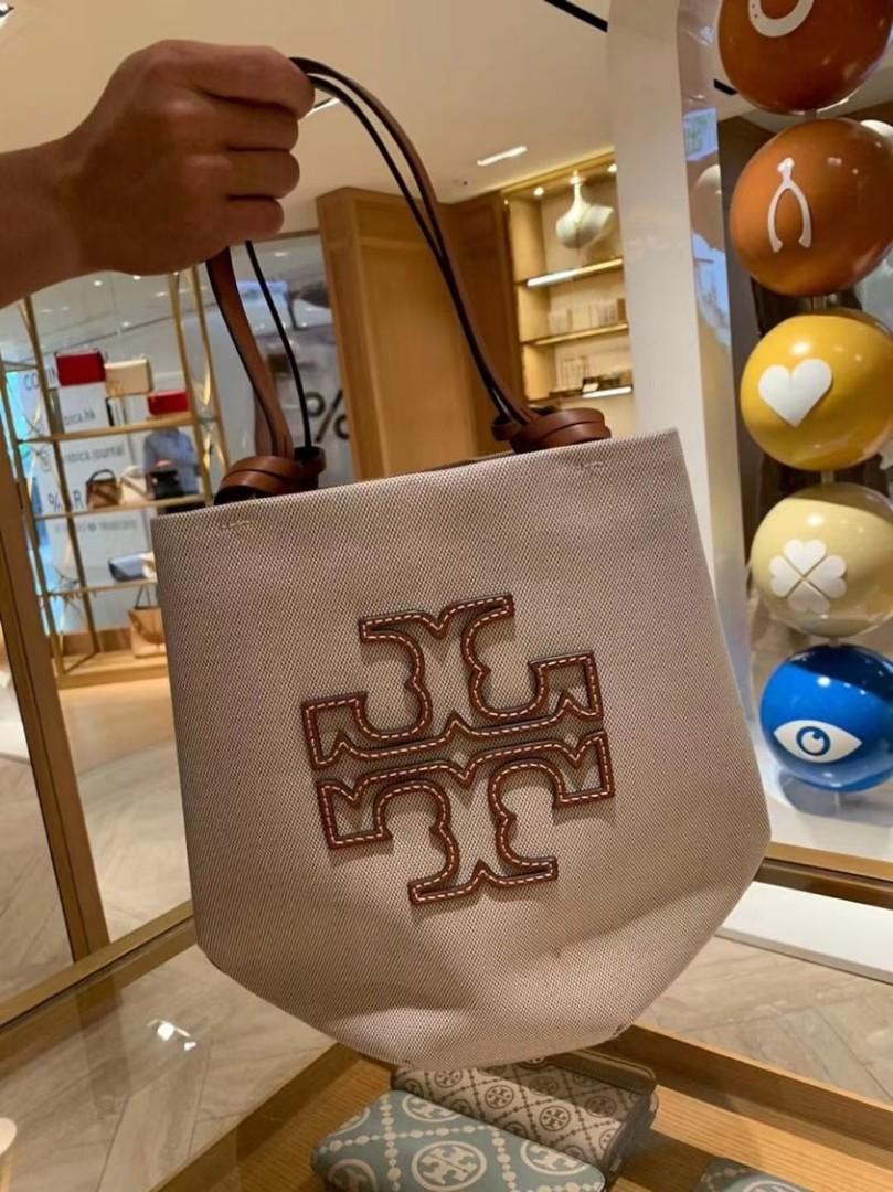 Tory burch small canvas round tote clearance