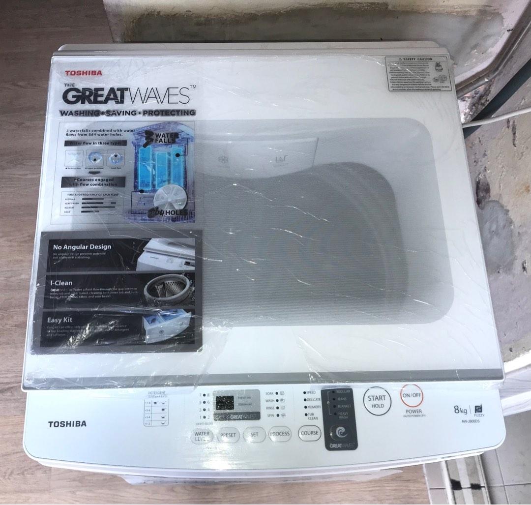 Toshiba top load 8Kg washing machine AWJ900DS, TV & Home Appliances