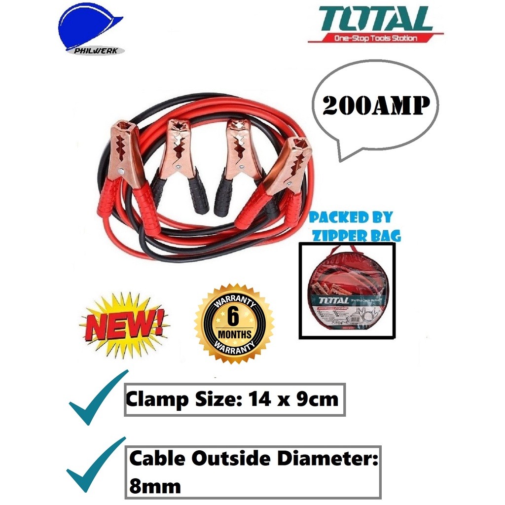 TOTAL Booster Cable 2.5M 200AMP (PBCA12001), Commercial & Industrial ...