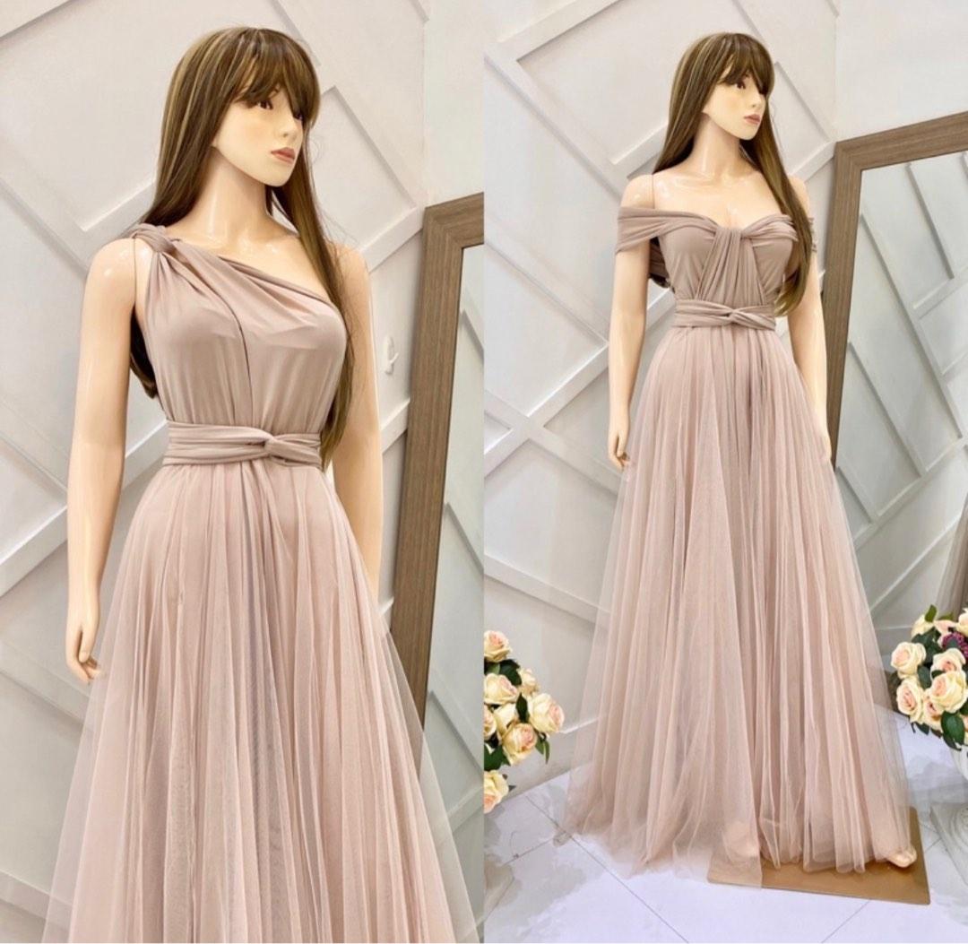 Tulle Adult Infinity Dress (Champagne), Women's Fashion, Dresses & Sets,  Evening dresses & gowns on Carousell