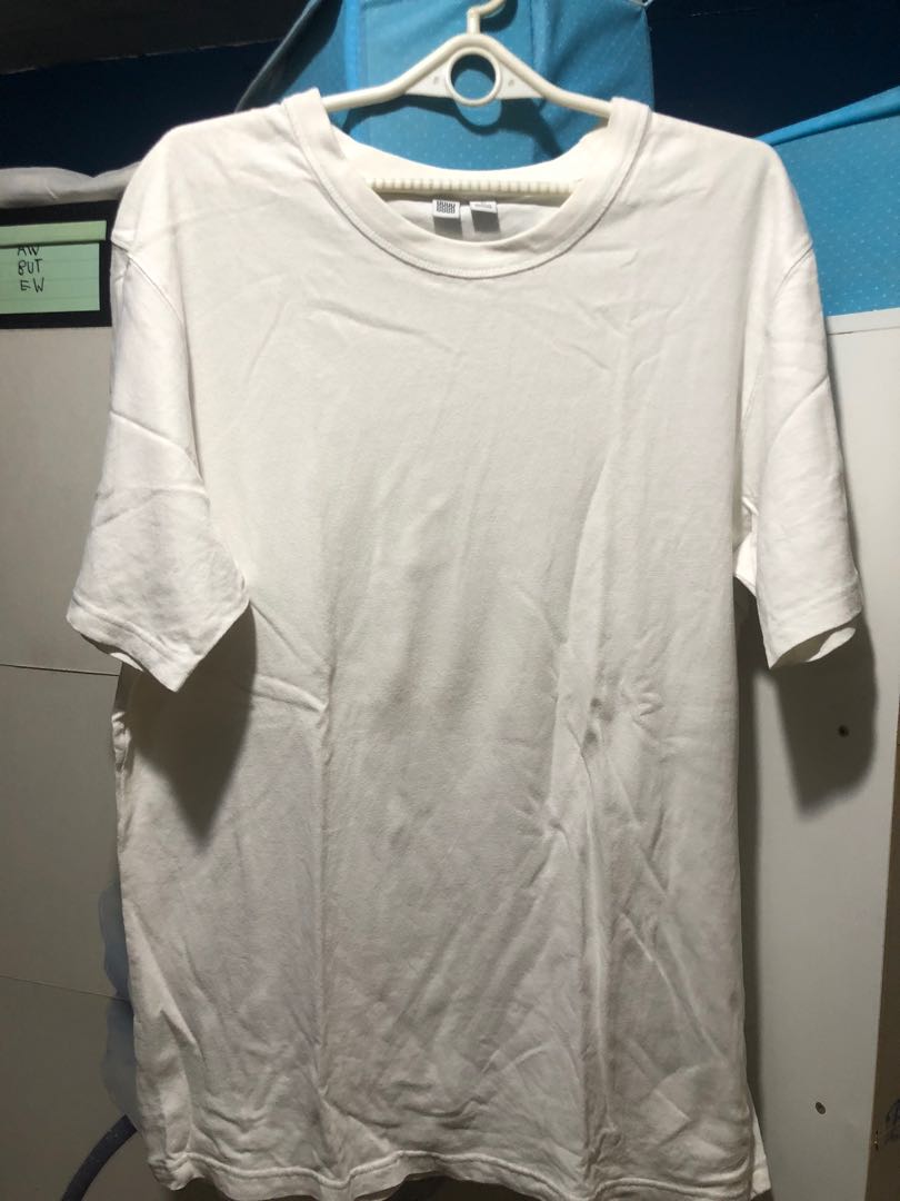 Uniqlo Oversized Plain White T shirt, Men's Fashion, Tops & Sets ...