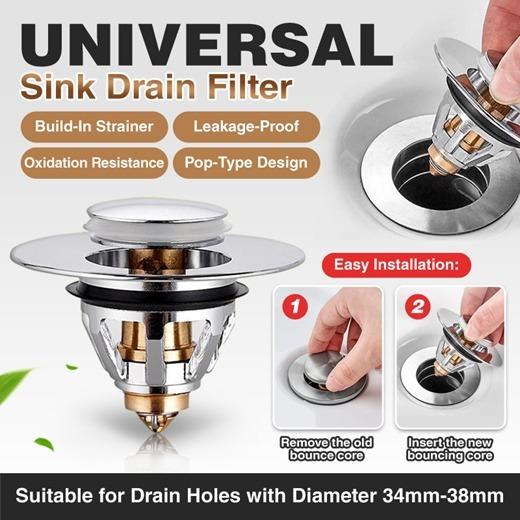 Universal Edition Stainless Steel Bullet Core Push Type Basin Popup