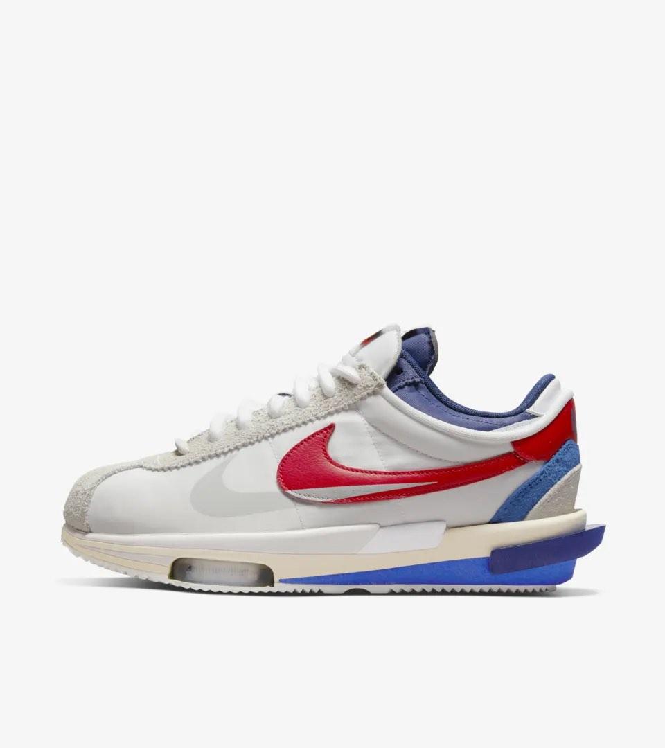 Red and clearance blue nike trainers