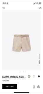 ZARA DARTED BERMUDA SHORT LIGHT CAMEL