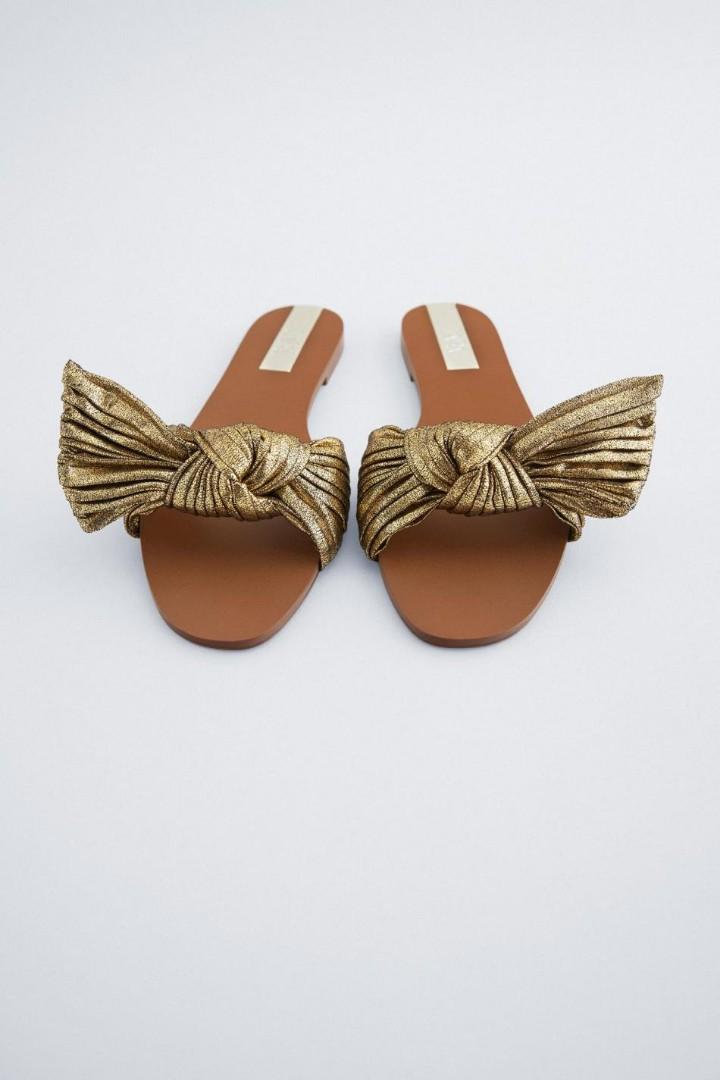 Gold bow slides best sale