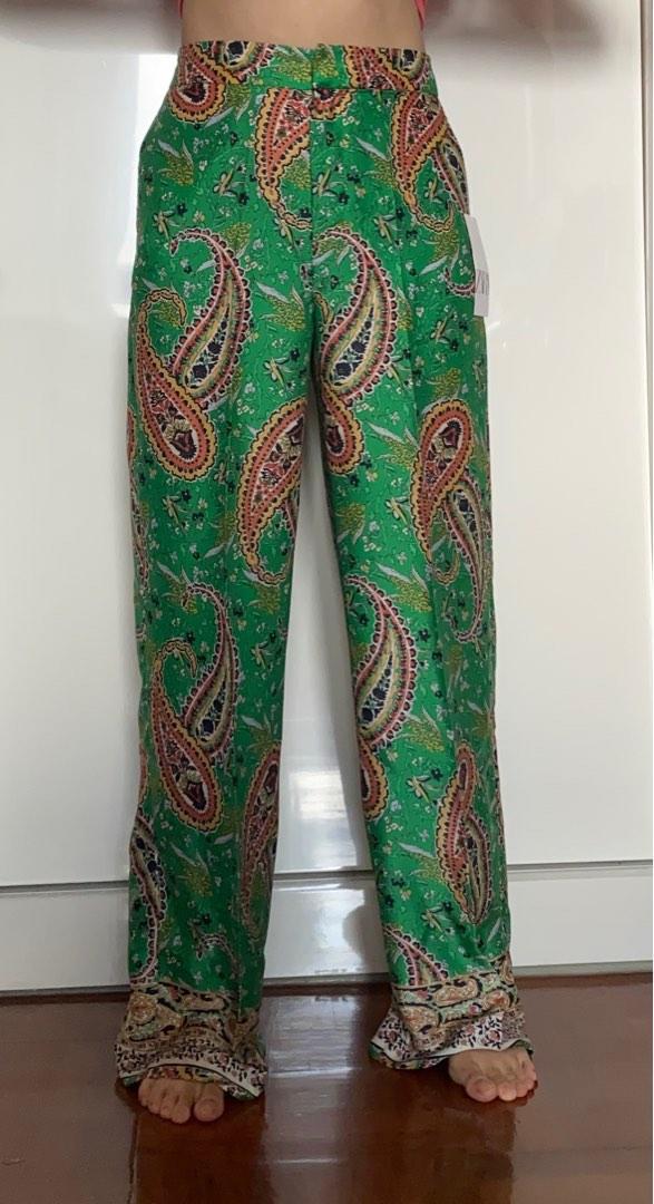 Zara green paisley trousers Clearance