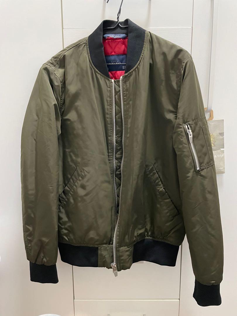 Zara MA1 Bomber Jacket, 男裝, 外套及戶外衣服- Carousell