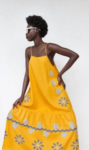 Zara yellow dress maxi clearance