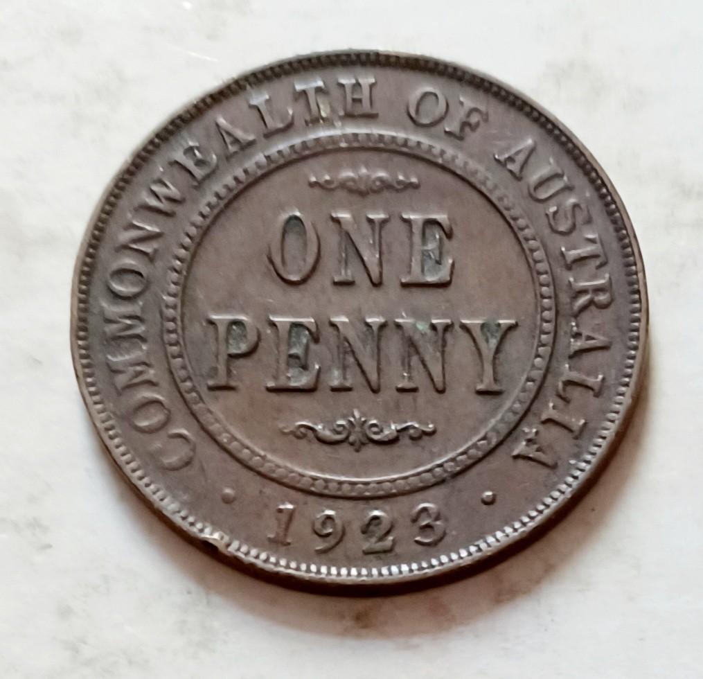 澳洲1923年1仙硬幣一枚（品相實物如圖）, 興趣及遊戲, 收藏品及紀念品, 錢幣- Carousell