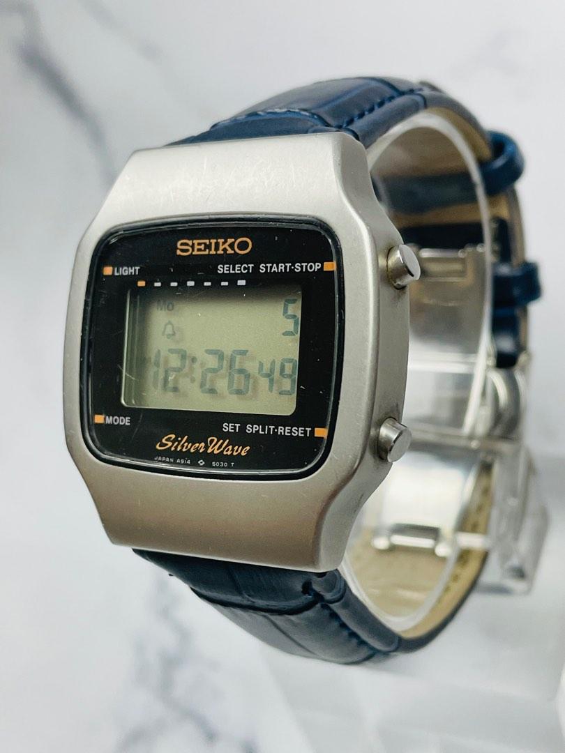 210978d) Seiko Silver Wave Vintage Men's Quartz Digital Watch Ref A914-5030  Circa 1980/90s, Men's Fashion, Watches & Accessories, Watches on Carousell