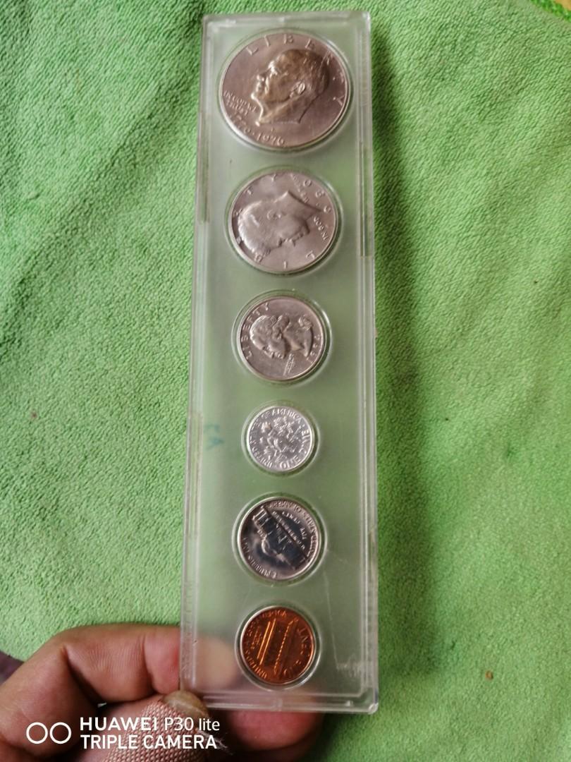 60-90年代）美国紀念幣、銀幣及流通幣，原裝冊套（6枚）, 興趣及遊戲, 收藏品及紀念品, 錢幣- Carousell