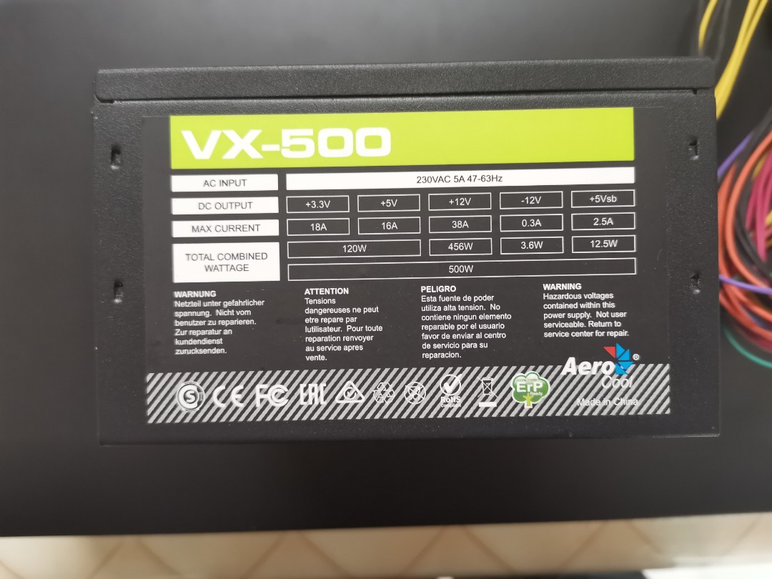Aero Cool VX 500W, 電腦＆科技, 電腦周邊及配件, 電腦周邊產品 - Carousell