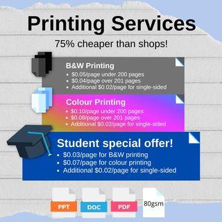 Cheapest A4/A3/A5 Printing Services + Binding Service