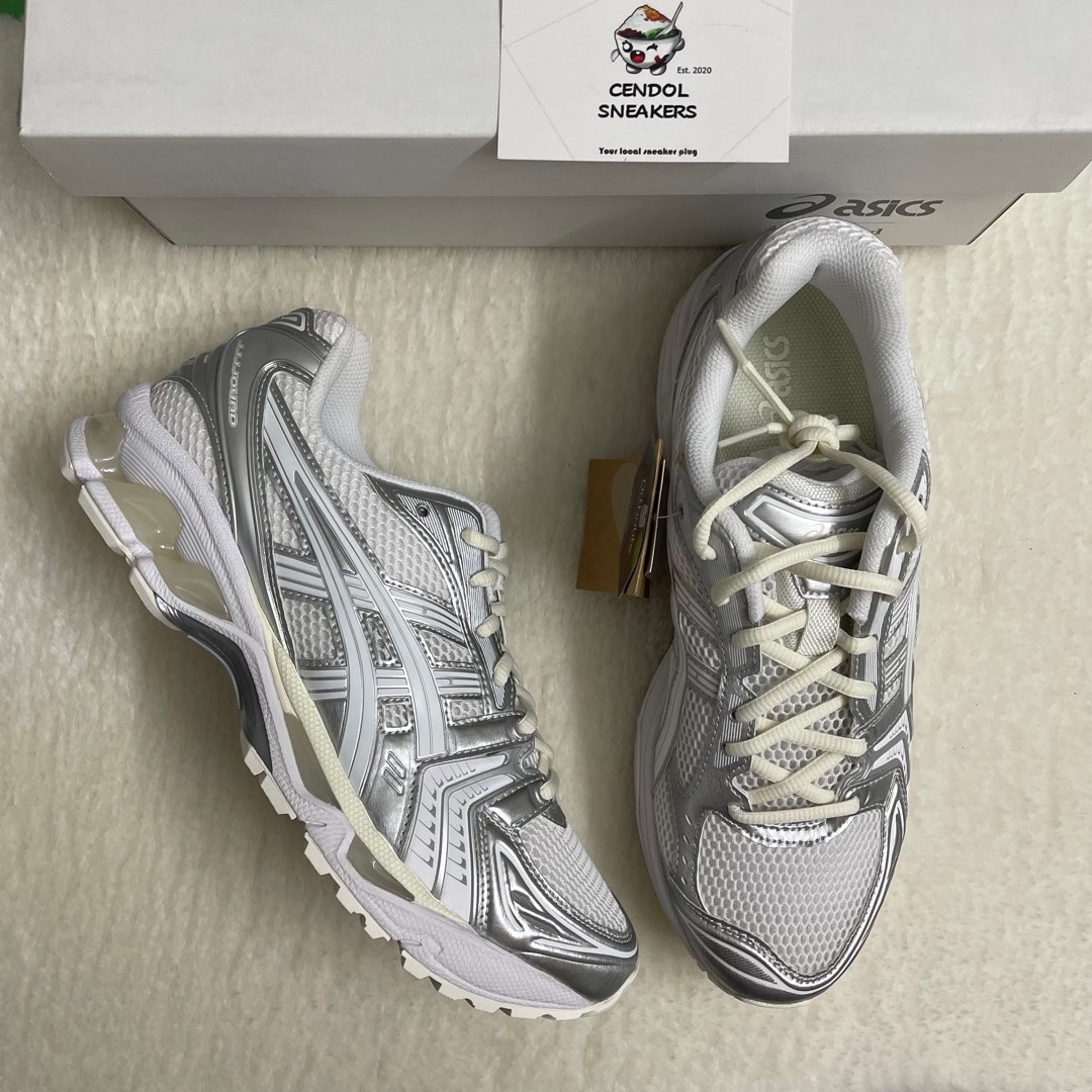 Asics x jjjjound gel kayano 14 Silver, Men's Fashion, Footwear