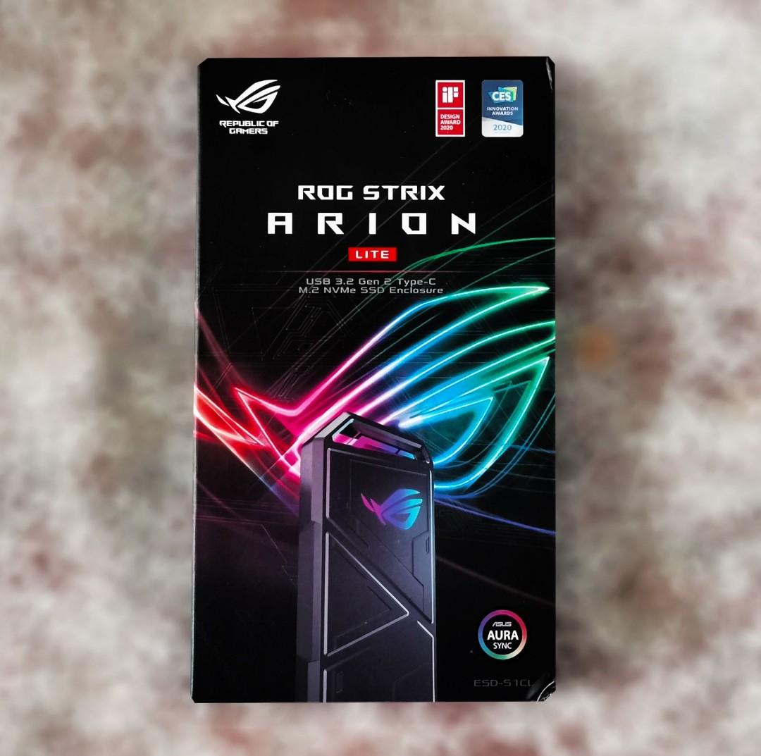 ASUS ROG STRIX ARION LITE NVME M.2 SSD USB ENCLOSURE ESD-S1CL, Computers &  Tech, Parts & Accessories, Other Accessories on Carousell