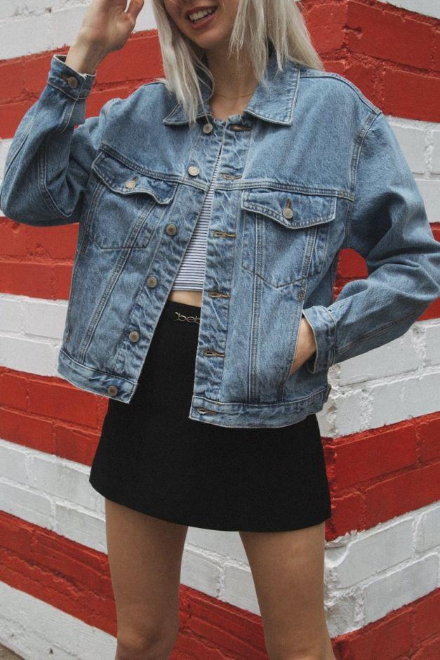 Authentic Brandy Melville Denim Jacket Women s Fashion Coats