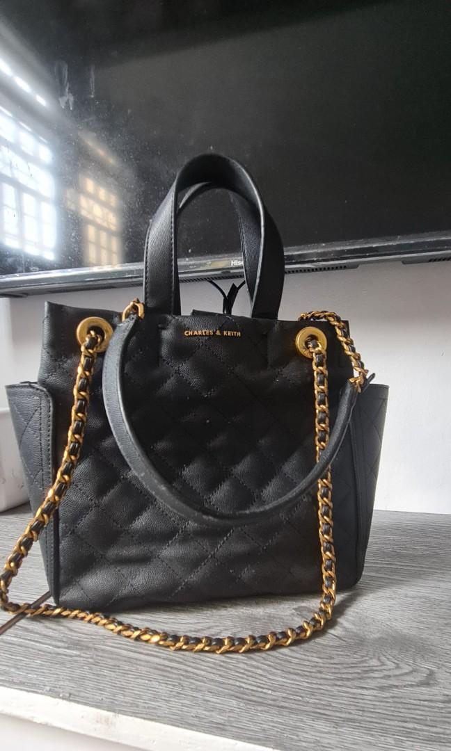 Authentic CHARLES & KEITH quilted 2way bag, Luxury, Bags & Wallets on