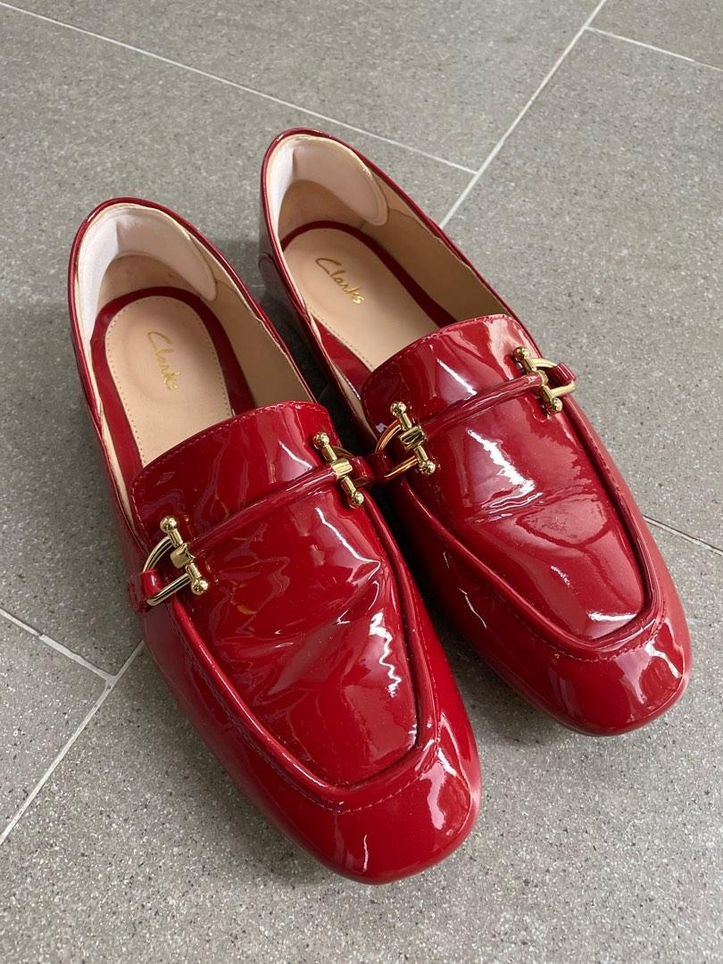 Clarks red loafers best sale