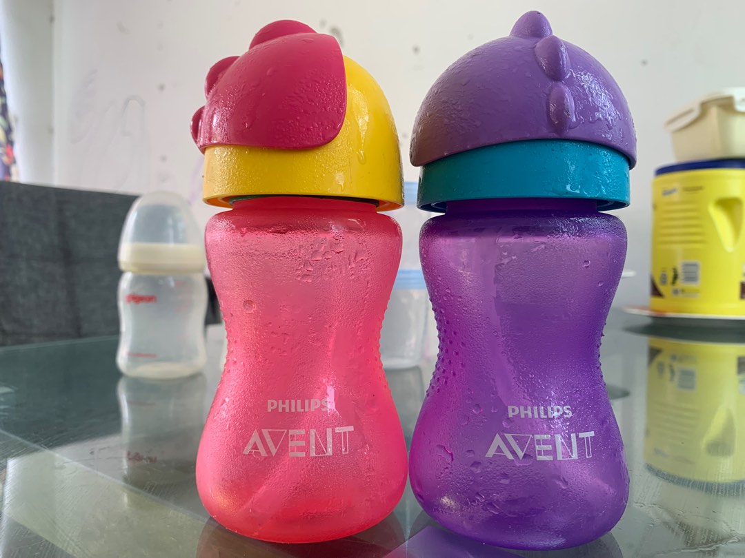 Avent Straw Bottles, Babies & Kids, Nursing & Feeding, Breastfeeding