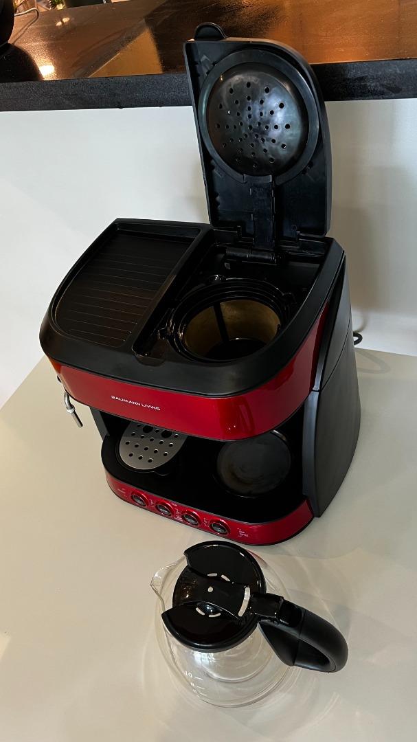 Baumann 2in1 Espresso & Drip Coffee Machine with Milk Frother, TV