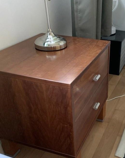 Bedside Table (Category: Tables & Sets) located in Singapore. Submitted by ryan977 (Listing ID 1182963695, Image 2). Description: Small cozy strong wooden bedside table. Has 2 drawers. Not too tall, hence perfect to keep near the bed. Could also be used as a storage drawer in the living room etc...