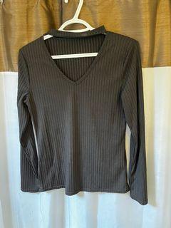 Black long-sleeved top