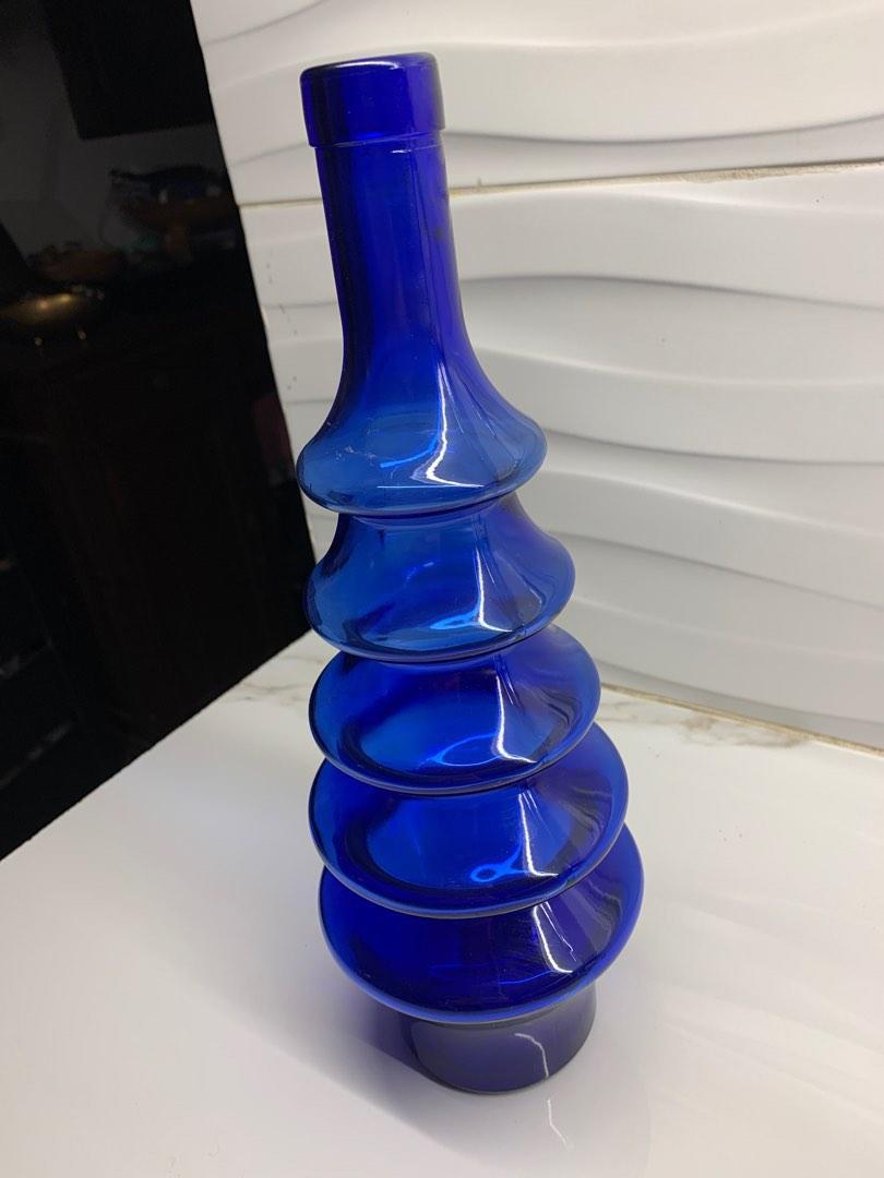 Blue glass vessel Cobalt blue glass vase Decorative vase, Furniture
