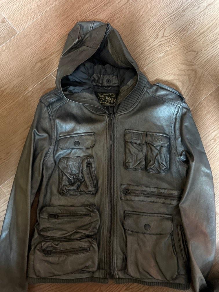 Blue heroes leather jacket hot sale