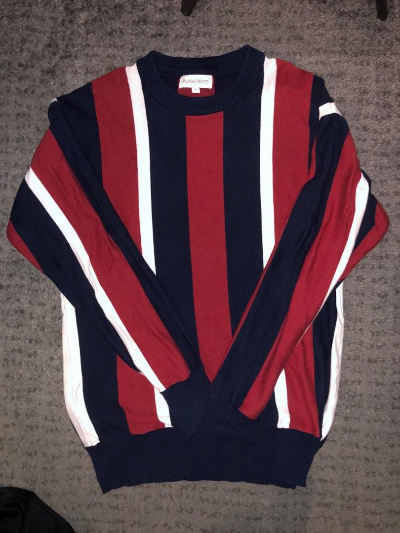 Red blue striped sweater outlet