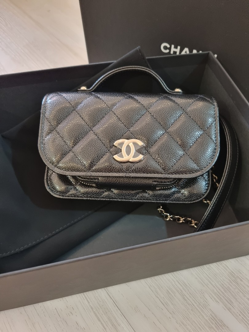 BNIB Chanel 22B Business Affinity WOC Mini Black Caviar