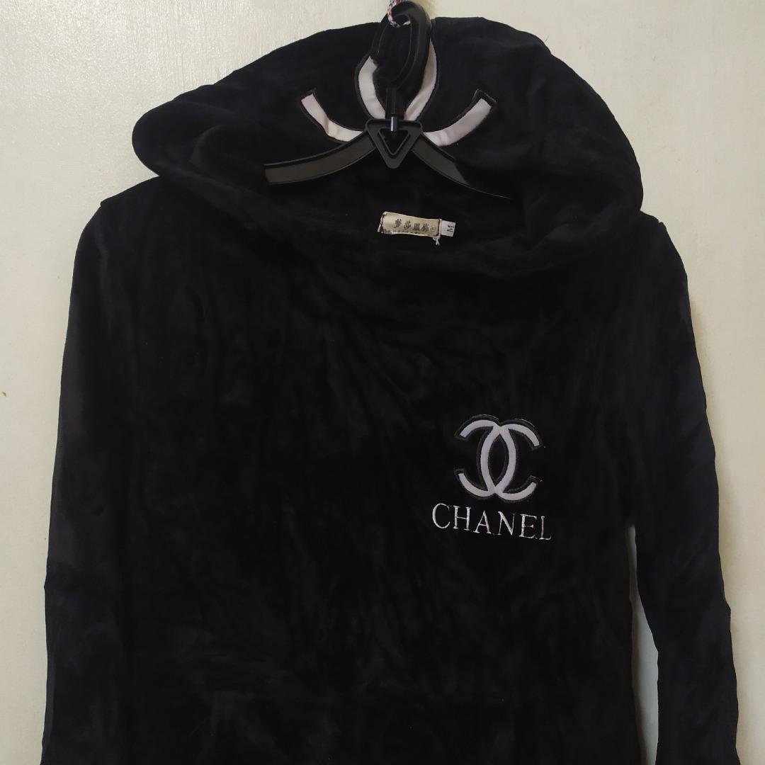 Chanel Embroidered Black Velvet Korean Hoodie Jacket