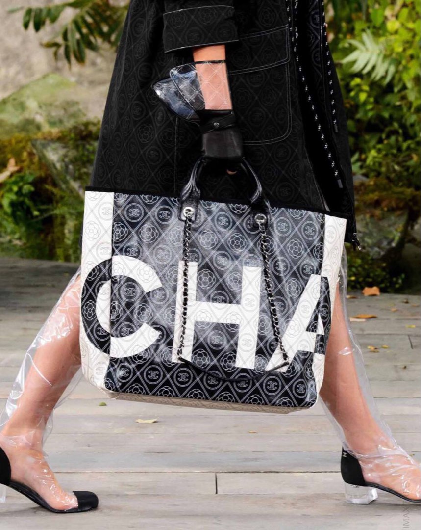 CHANEL Canvas Deauville Tote Shoper Bag Black | 3D model