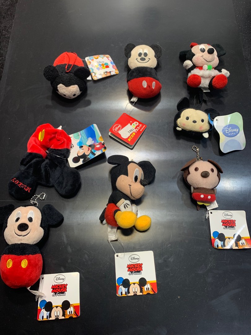 Disney Disneyland HongKong Mickey Mouse plush keychains, Hobbies & Toys