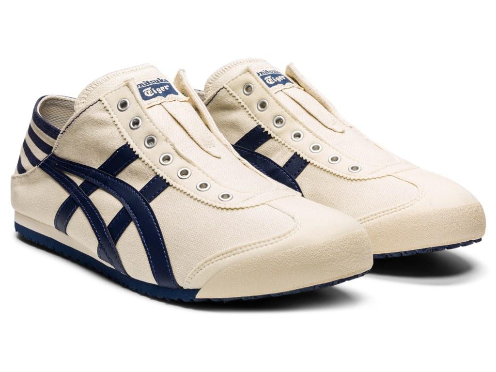 E37 Onitsuka tiger Mexico 66 Paraty natural navy slip on sneaker