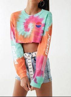 Forever21 x Pepsi - Tiedye Cropped top long sleeves