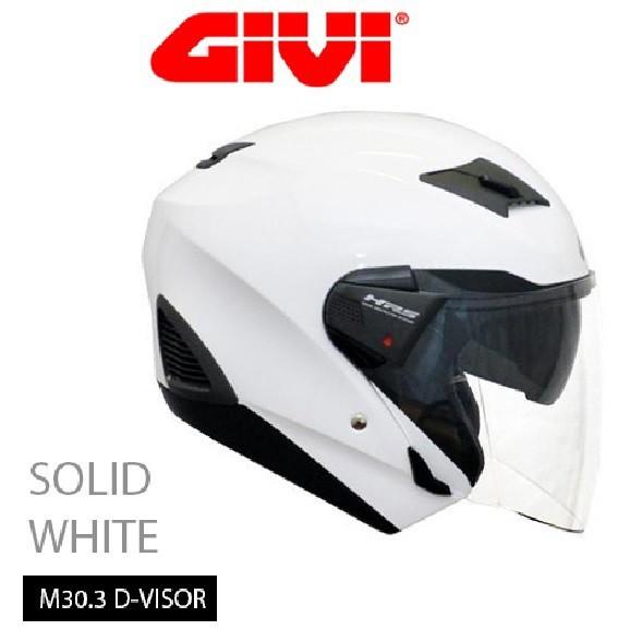 GIVI Helmet 30.3 M30.3 Double Visor Solid White with Washable Span