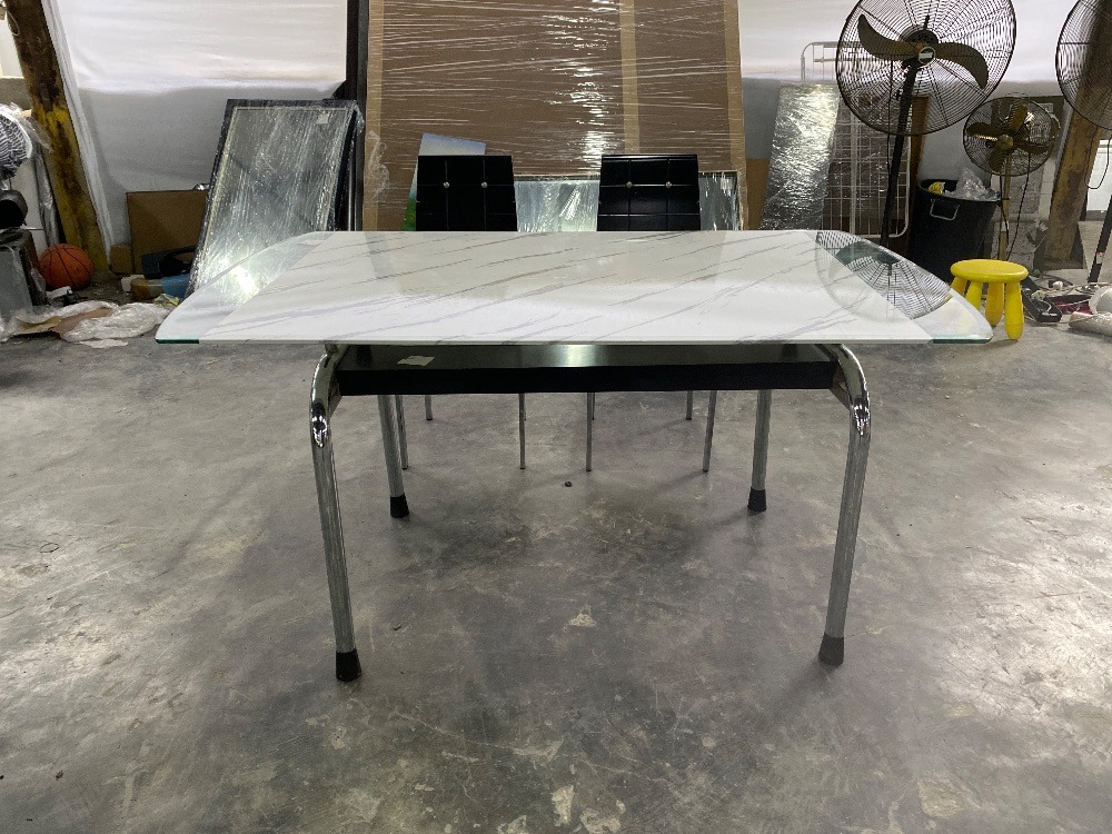 Glass 4 Seater Dining Table With 2 Chair / Meja Makan Kaca 4 Tempat ...