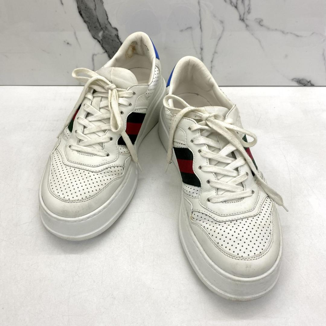 Gucci leather web sneaker shop