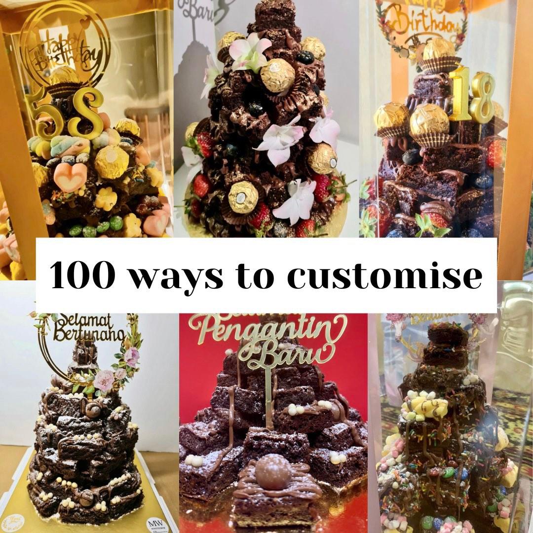 Halal brownie tower free delivery hantaran tunang birthday engagement